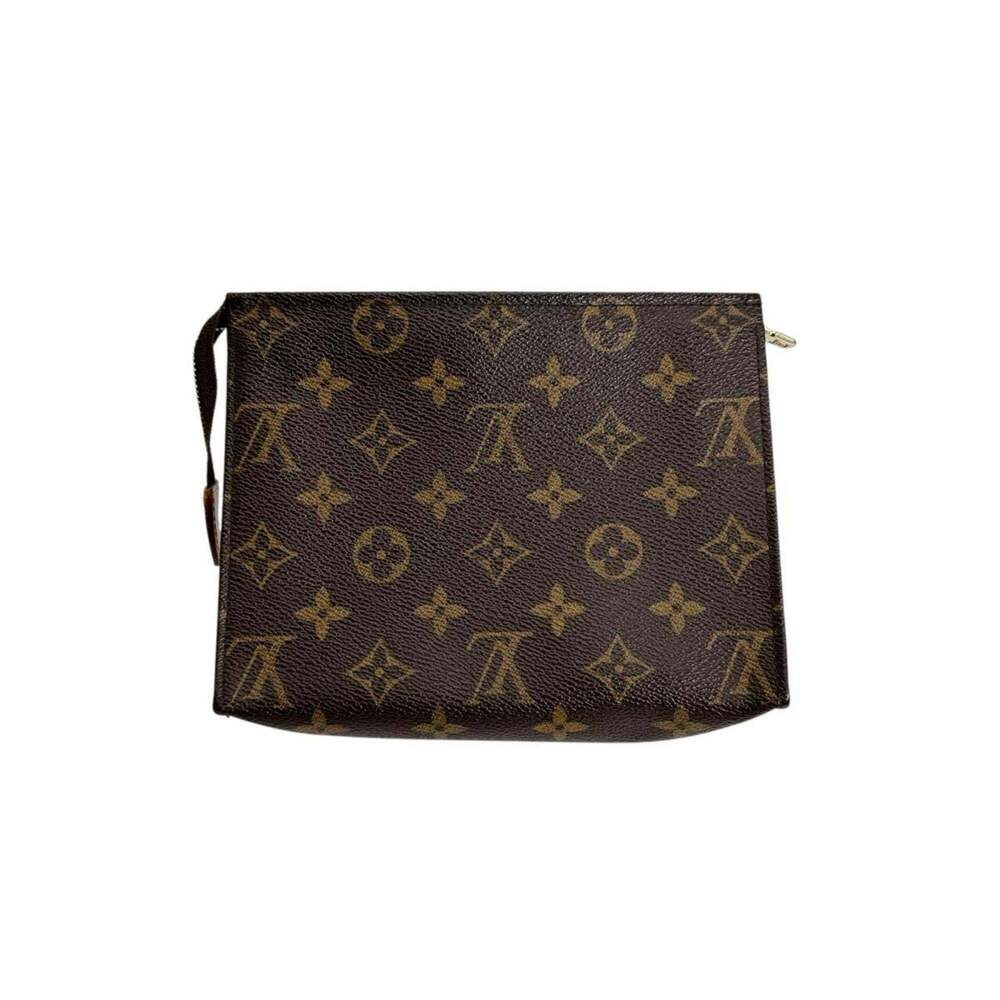 LOUIS VUITTON Authentic Brown Monogram Canvas Pochette Pouch - Picture 2 of 14